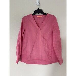 Vilagallo Lara Shirt In Pink Stripe Size 40 Casual Resortwear Summer Top Beachy